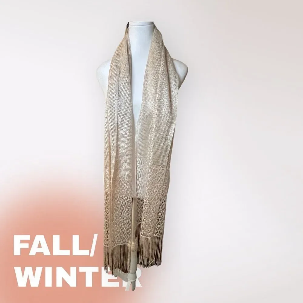 GOLDTONE GLITTER SCARF‎